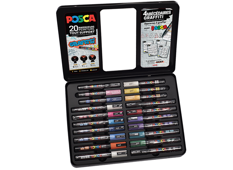 MARQUEURS POSCA - MALETTE SREET ART - SET/20 - Baert