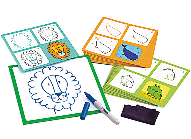 Spel - tekenspel - Djeco Eduludo Step By Step Animo And Co - per spel