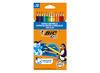 Potloden - aquarelpotloden - BIC Kids Aquacouleur - zeshoekig - etui - set van 12 assorti