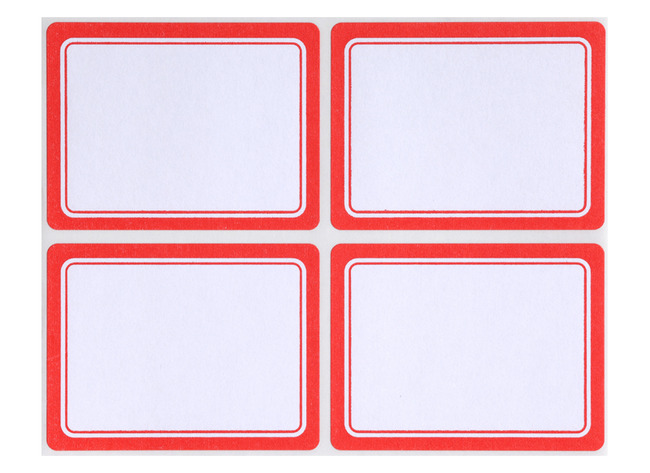 Etiketten - schooletiketten - Apli - rood - zonder lijn - 38 x 50 mm - set van 32