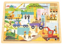 Themapuzzel - bouwzone - 48 stukjes - hout - per stuk