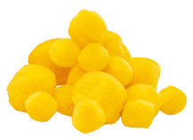 Pompons - 20-30 mm - geel - decoratie - set van 100
