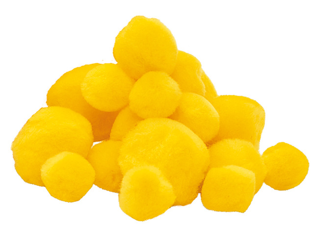 Pompons - 20-30 mm - geel - set van 100