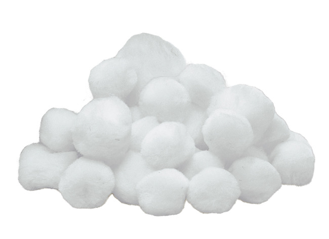 Pompons - 20-30 mm - wit - set van 100