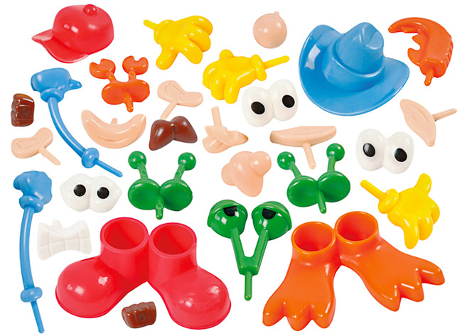 Boetseren - lichaamsdelen - klei - poppetjes - set van 128 assorti