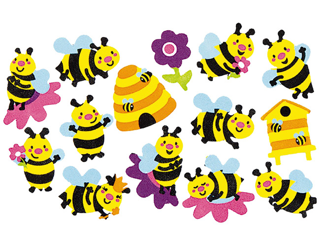 Stickers en mousse - néoprène - abeilles - autocollants - ass/120