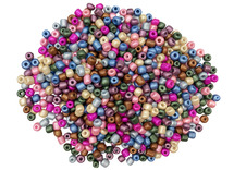 Kralen - rocaille mix - 0,5 cm - metallic kleuren - pot van 720 g