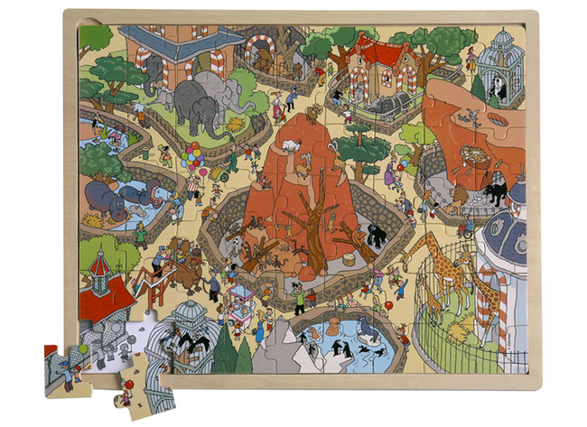 Themapuzzel - de dierentuin - 36 stukjes - hout - per stuk