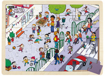 Themapuzzel - Nathan - speelplaats - 42 stukjes - hout - per stuk