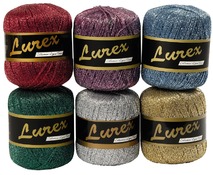 Borduren - Lurex - metallic kleuren - garen - set van 6 assorti