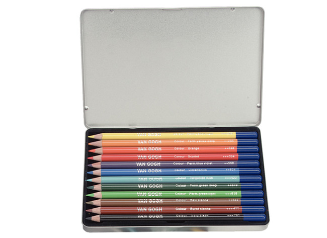 Potloden - kleurpotloden - Van Gogh Starterset - rond - etui - set van 12 assorti