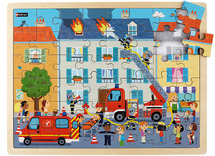 Themapuzzel - Nathan - brandweer - 48 stukjes - hout - per stuk