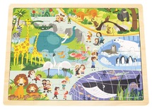 Themapuzzel - zoo - 48 stukjes - hout - per stuk