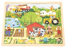Themapuzzel - boerderij - 48 stukjes - hout - per stuk