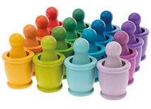 Open-ended - regenboog - figuren - beker - set van 16
