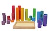 Open-ended - Grimm's - bouwblokken cilinders - regenboogkleuren - hout - set van 25