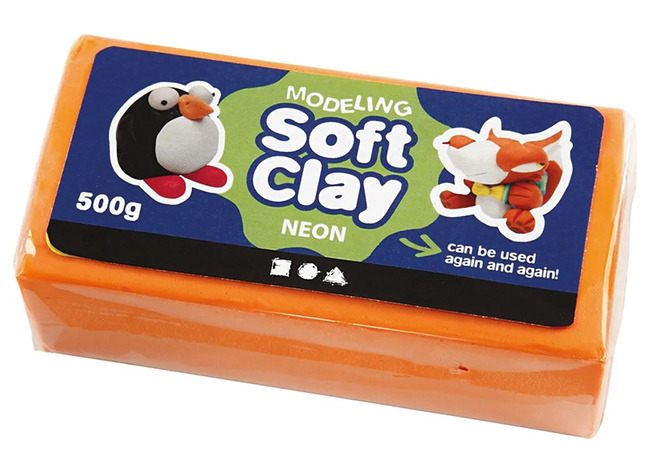 Boetseerklei - Soft Clay - 500 g - oranje - per stuk