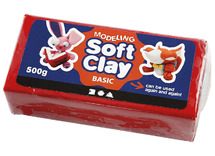 Boetseerklei - Soft Clay - 500 g - rood - per stuk