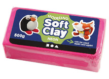 Boetseerklei - Soft Clay - 500 g - roze - per stuk