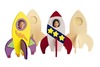 Fotokaders - raket - hout - set van 12