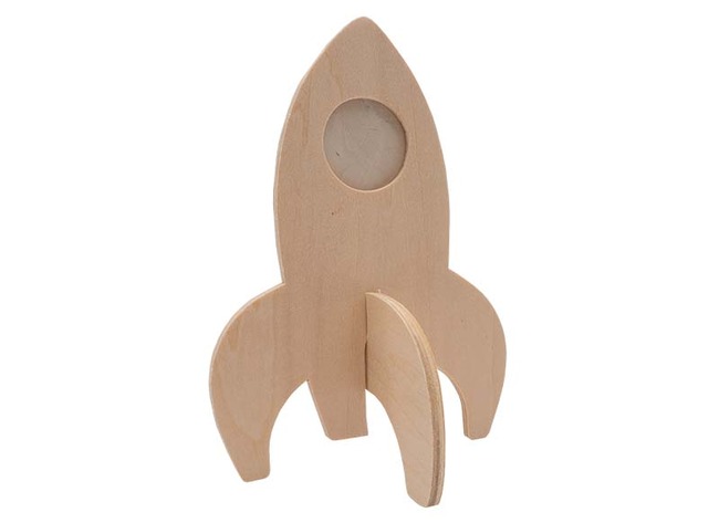 Fotokaders - raket - hout - set van 12