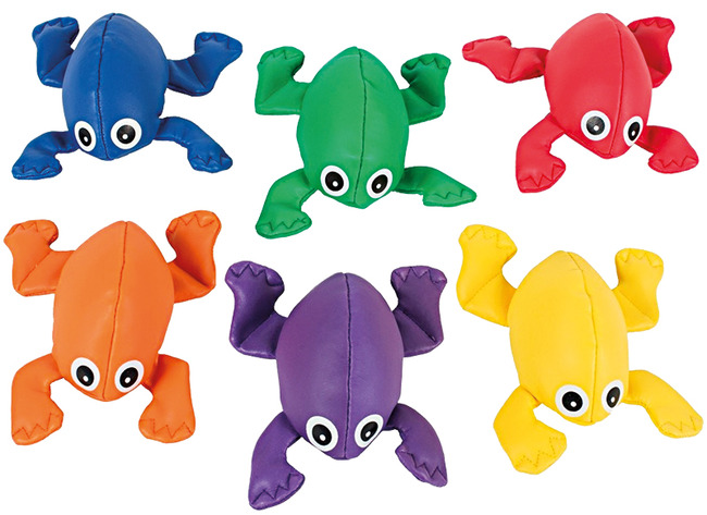 Spel - werpspel - Spordas - kikker - pittenzak - set van 6 assorti