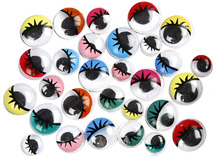 Wiebelogen - zelfklevend - rond - gekleurd - met wimpers - decoratie - set van 300 assorti