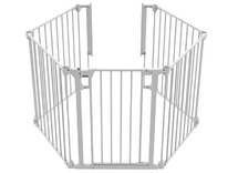 Veiligheidshekken - 5-panelen hek - wit, zwart - wit - per stuk