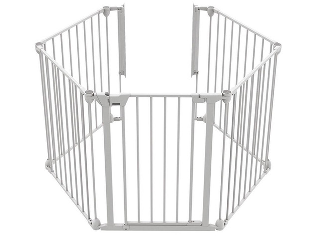 Veiligheidshekken - 5-panelen hek - wit, zwart - wit - per stuk