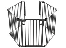 Veiligheidshekken - 5-panelen hek - wit, zwart - zwart - per stuk