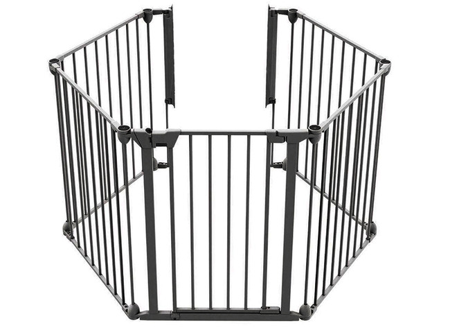 Veiligheidshekken - 5-panelen hek - wit, zwart - zwart - per stuk