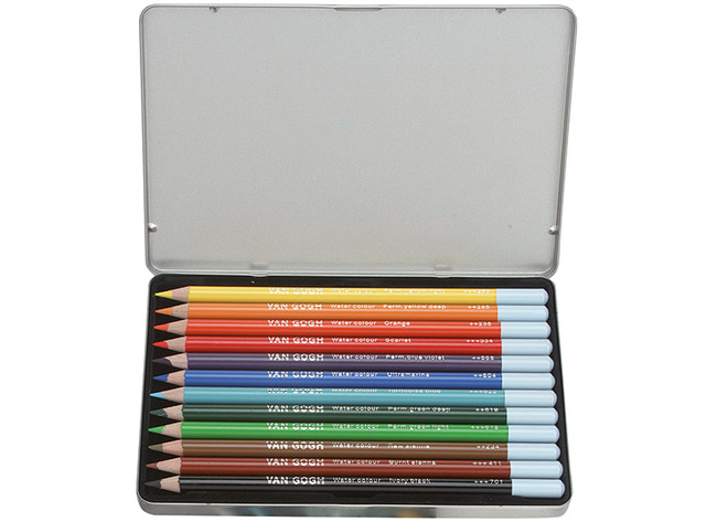 Potloden - aquarelpotloden - Van Gogh Starterset - rond - etui - set van 12 assorti