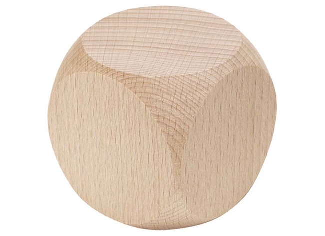Spelaccessoires - dobbelstenen - blanco - 3 x 3 cm - hout - set van 10