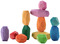 Open-ended - Ocamora - blokken - regenboog - hout - set van 12 assorti