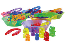 Lichtbord - sorteerset - transparant - schoteltjes - beertjes - set van 6