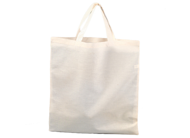 Draagtas - boodschappentas met korte lussen - textiel - blanco - 36 x 41 cm - per stuk