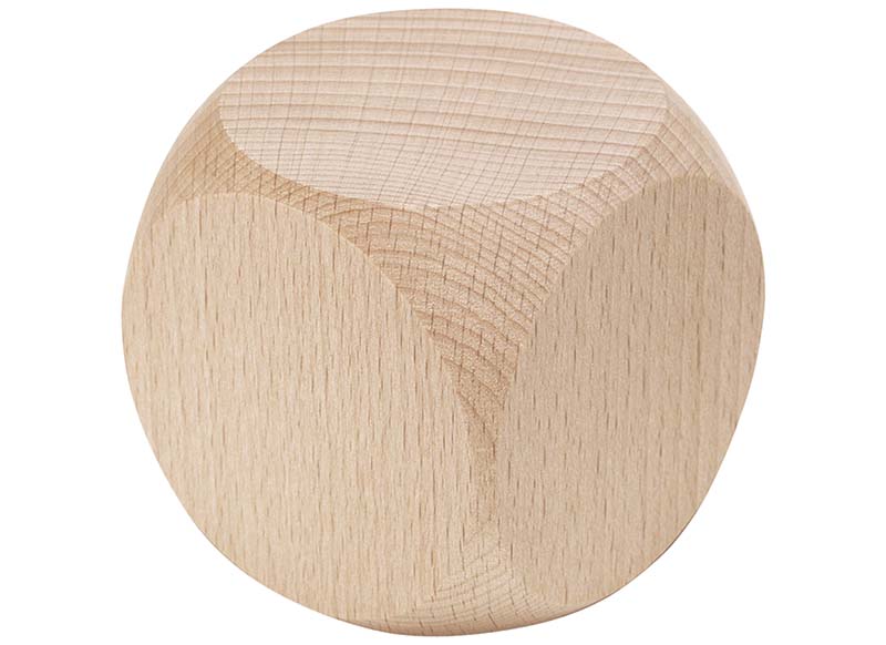 Dobbelstenen - blanco x 6 cm - hout - set van 5 -