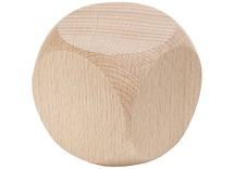 Dobbelstenen - blanco - 6 x 6 cm - hout - set van 5