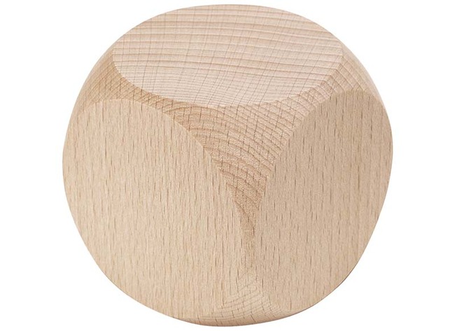 Dés - vierges - en bois - 6 cm - set de 5