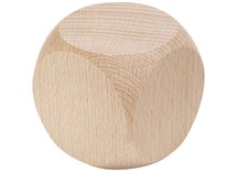 Dobbelstenen - blanco - hout - 6 cm -set van 5