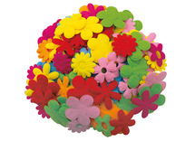 Figuren - vilt - bloemen - decoratie - set van 135 assorti