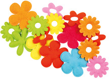Decoratie - vilt - bloemen - set van 135 assorti