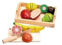 Voedingsset - imitatievoeding - fruit snijden hout - per set