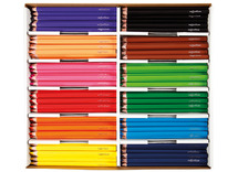 Kleurpotloden - Colortime - driekantig - dikke - klaspak - set van 144 assorti