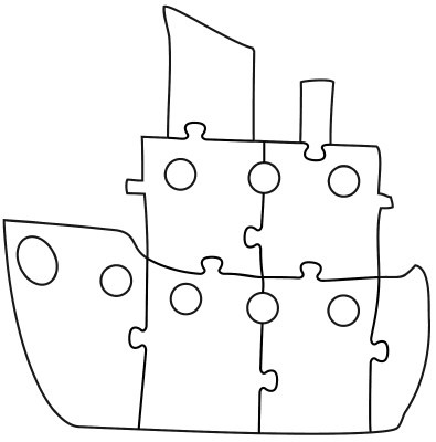 Puzzel - karton - Boot - Per 4