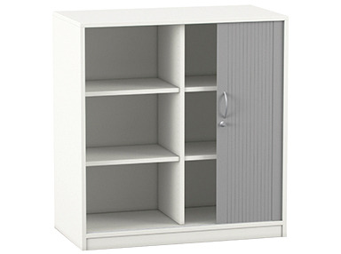 Kast - Hout - Roldeuren - Met Sokkel - wit - per stuk