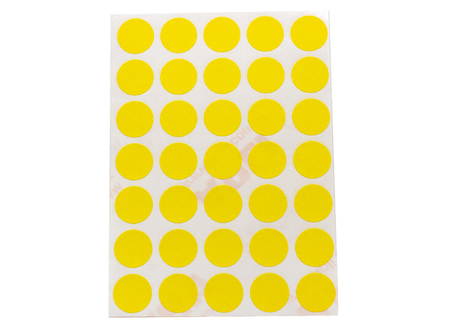 Stickers - Apli - rond - 13 mm - geel - set van 175