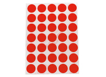 Stickers - Apli - rond - 13 mm - rood - set van 175