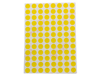 Stickers - Apli - rond - 8 mm - geel - set van 288