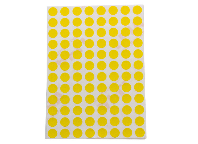 Stickers - Apli - rond - 8 mm - geel - set van 288